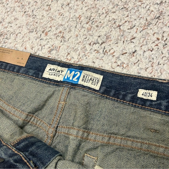 Ariat Legacy M2 Jeans 40x34 Blue Traditional Relaxed Boot Cut Workwear Western - Picture 4 of 8